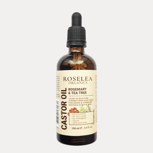 Biologische Castor Olie Met Rozemarijn And Tea Tree Roselea Organics